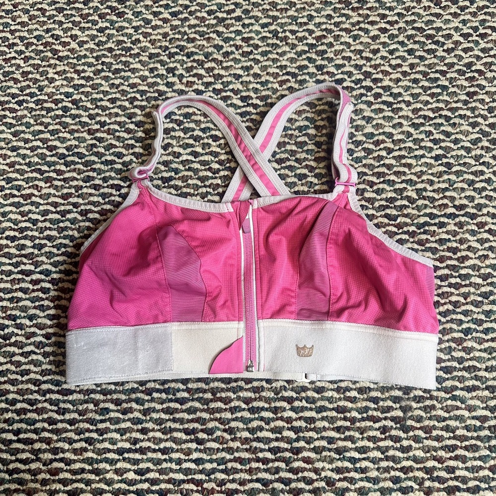 SHEFIT Ultimate Sports Bra Pink Sz L Full Coverage High Support Adjustable Gym
